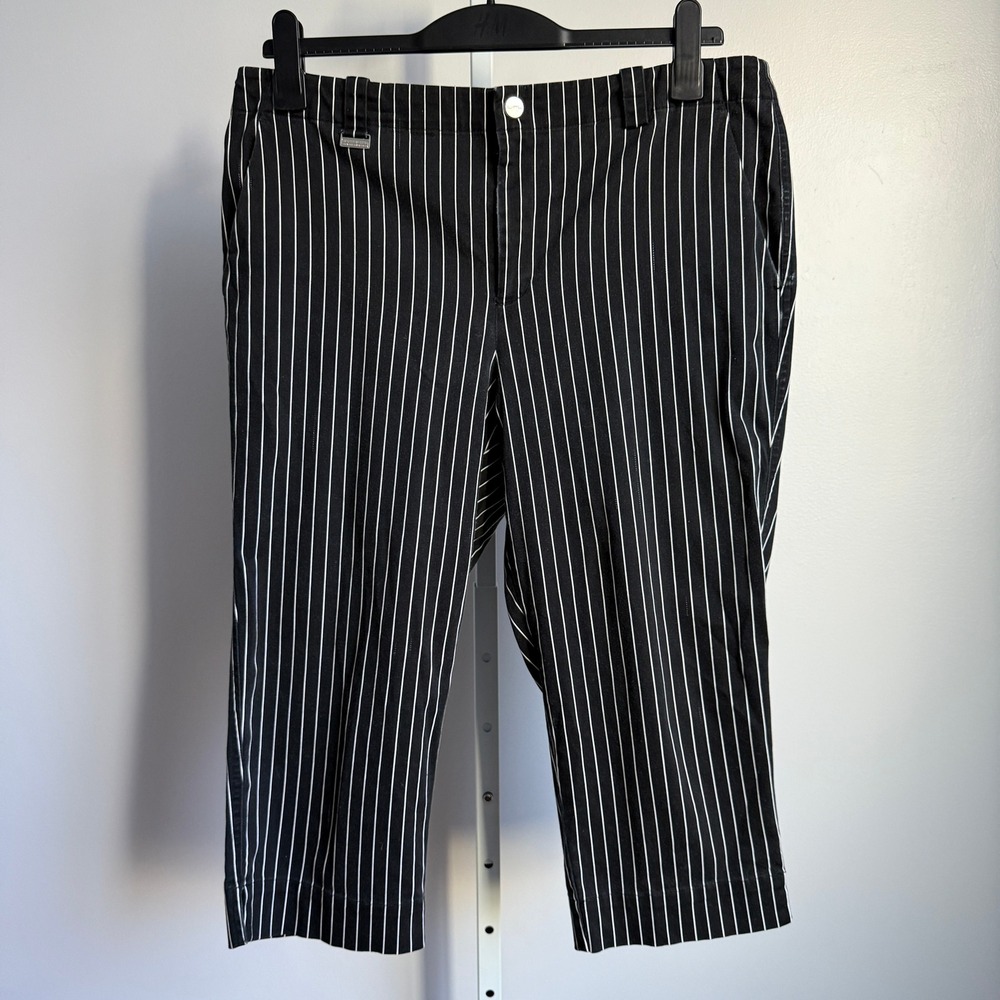 Lauren Active Ralph‎ Lauren Striped Cropped Pants Trousers Black White 12
